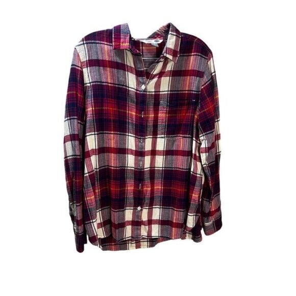 NEW Old Navy Plaid‎ Casual Relaxed Fit Long Sleeve Button Shirt Large - Picture 1 of 2